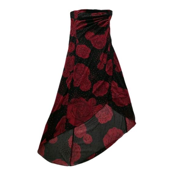 VTG Byer Too Dress 90s Y2K Floral Maxi Sheer Glam Goth Fairy Whismigoth USA Rose - Picture 2 of 14